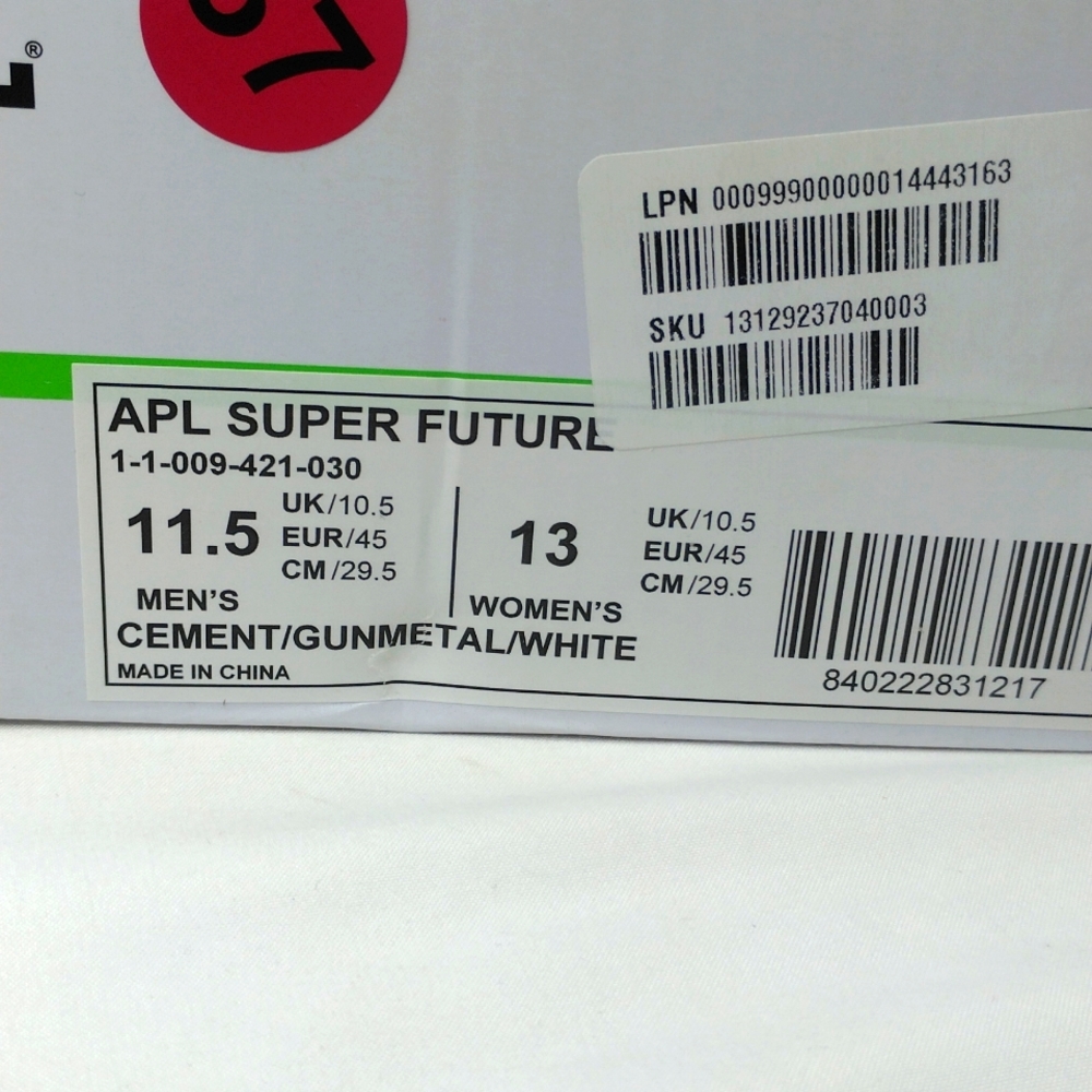 NIB APL Super Future Cement/Gunmetal/White Basketball Shoes Sneakers - Picture 7 of 7